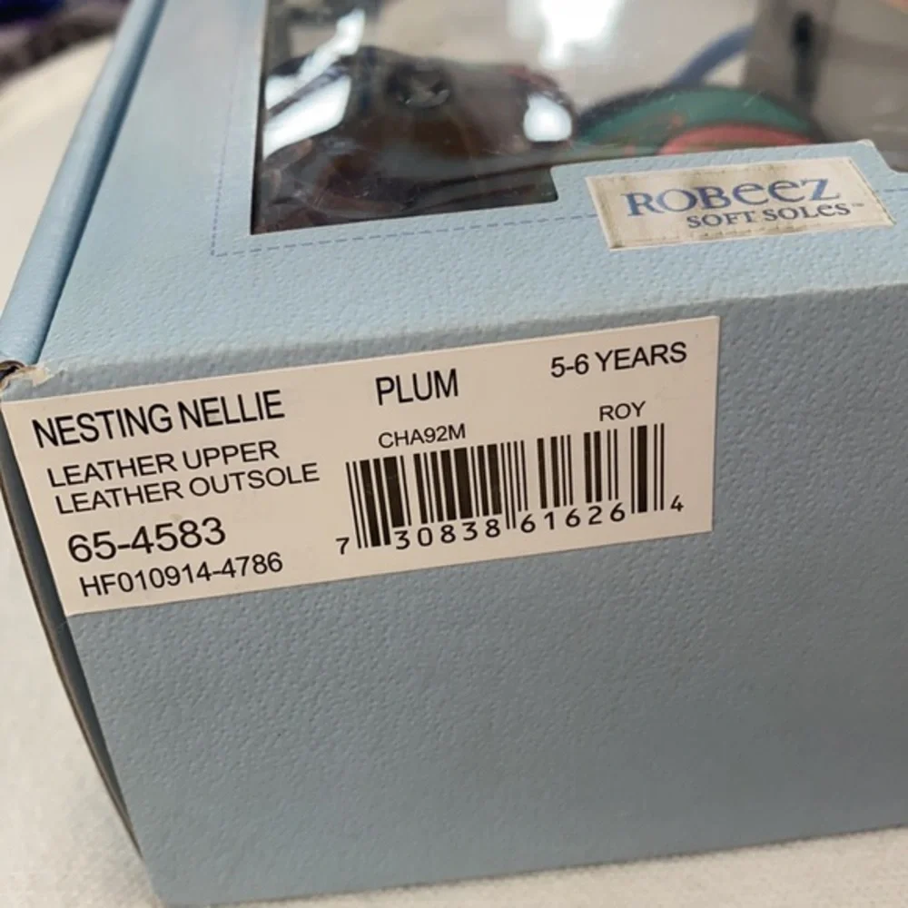 Robeez‎ Soft Soles Shoes NESTING NELLIE PLUM 5-6 Yr
